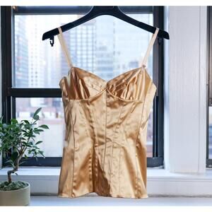 Dolce & Gabbana Vintage Gold Corset Top IT40
